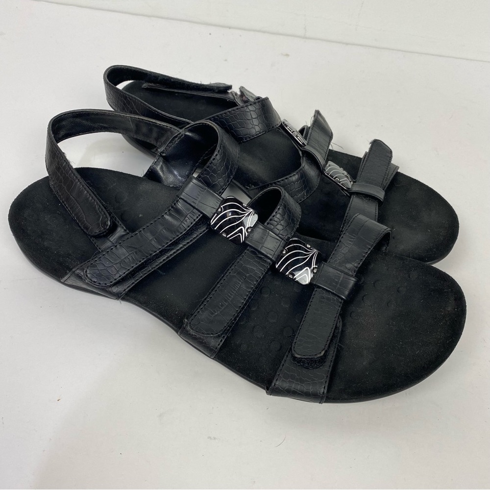 Vionic black open toe sandals minimalist comfort
